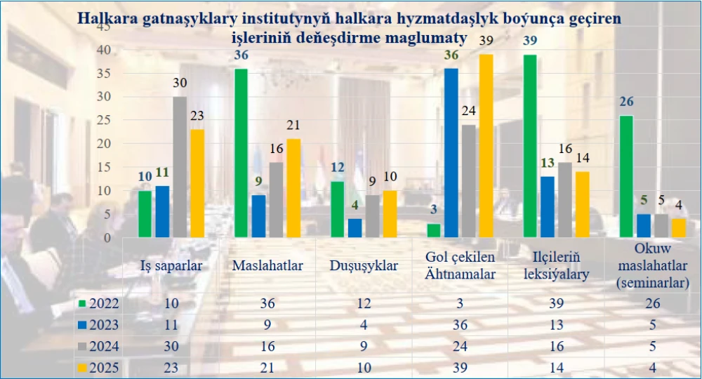 Türkmenistanyň Daşary işler ministrliginiň Halkara gatnaşyklary institutynyň 2025-nji ýyl boýunça görkezijileri